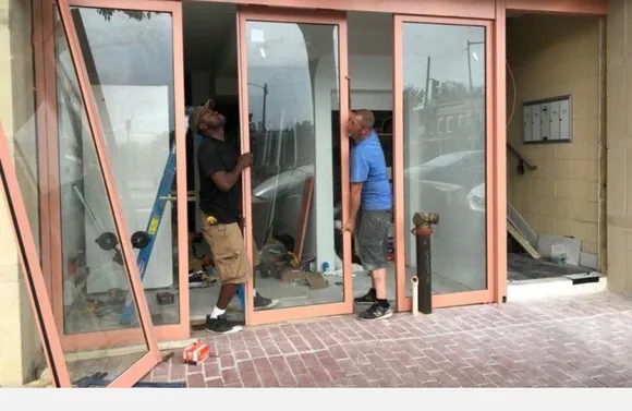 Door frames prepared for installation