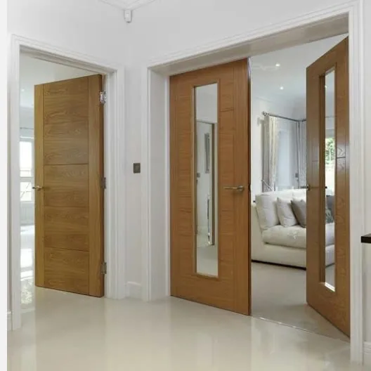 Interior doors installed in a hallway